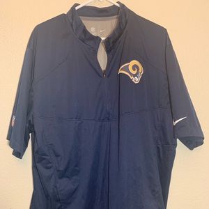 Nike LA Rams 1/4 Zip Short Sleeve Pullover